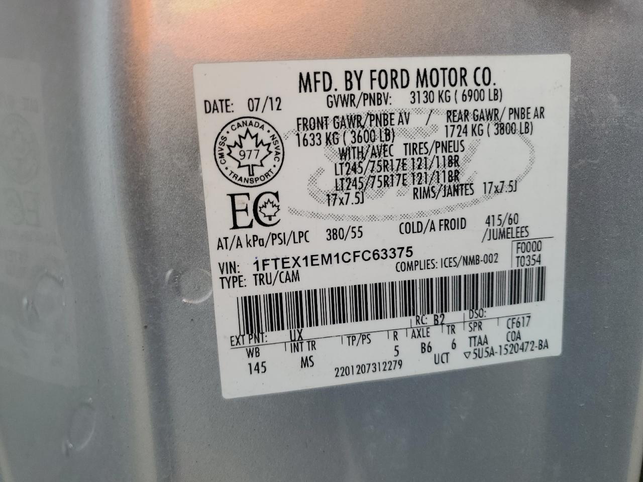 2012 FORD F-150