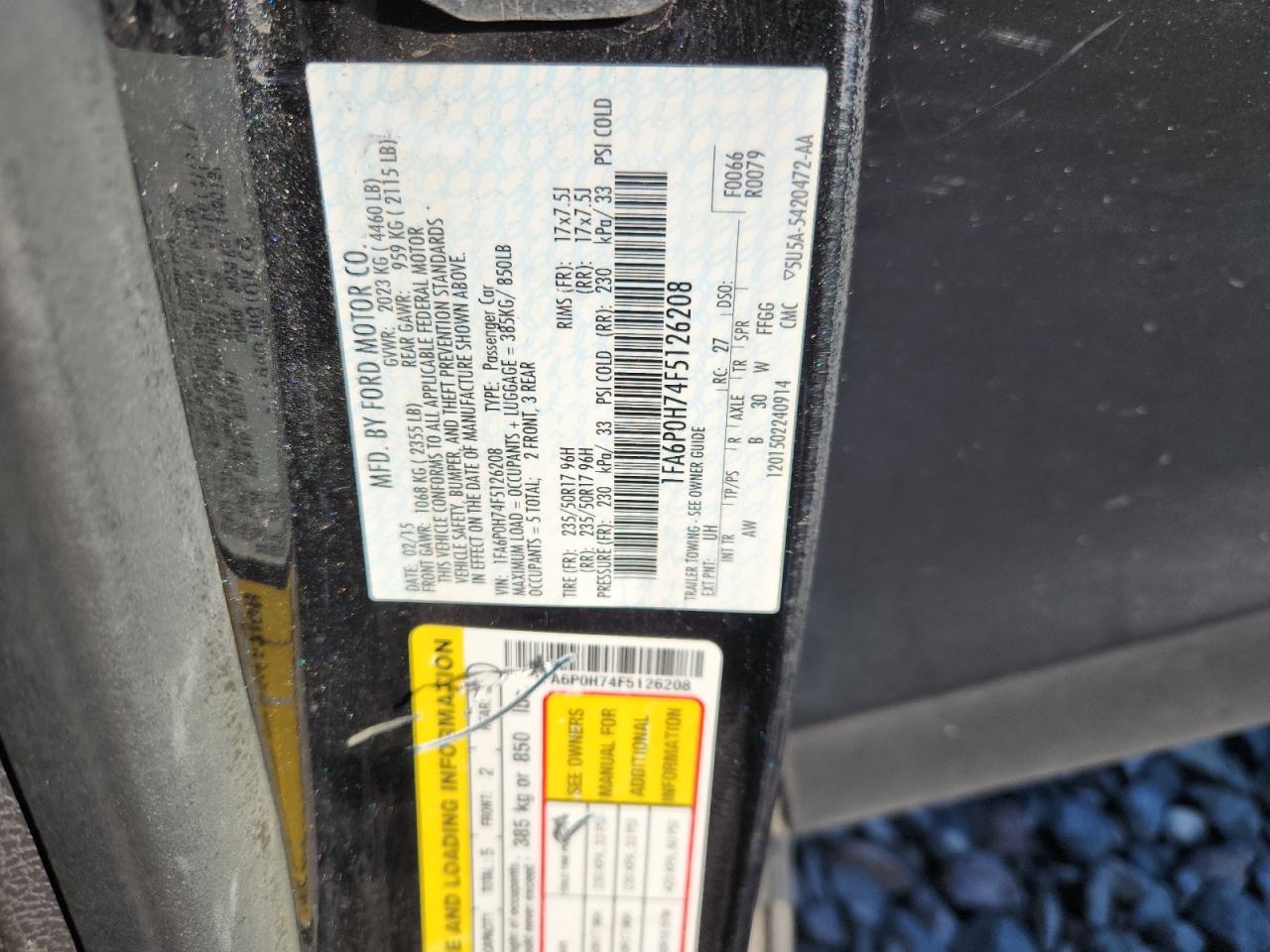 2015 FORD FUSION