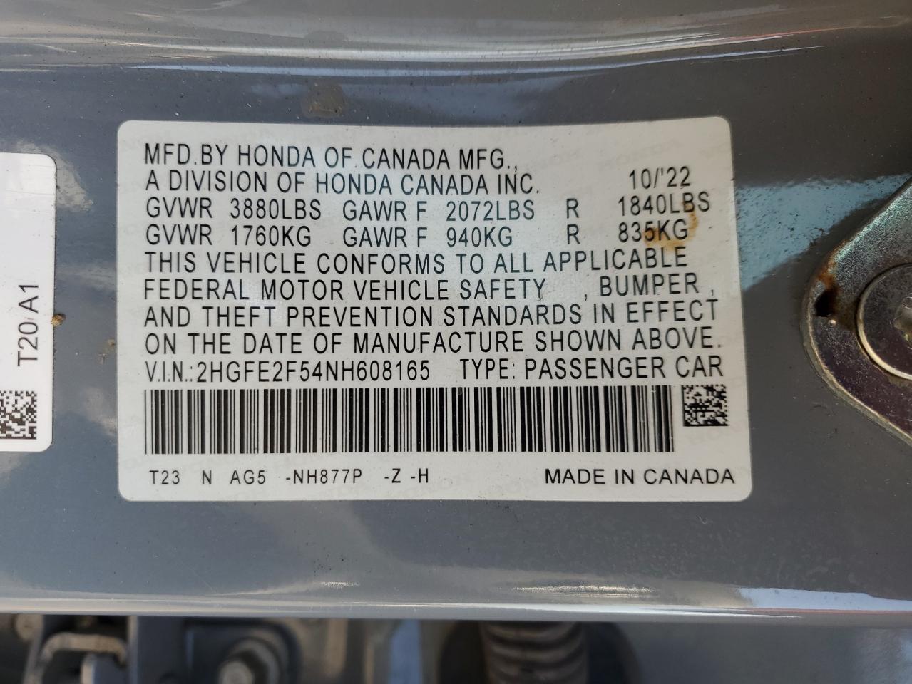 2022 HONDA CIVIC