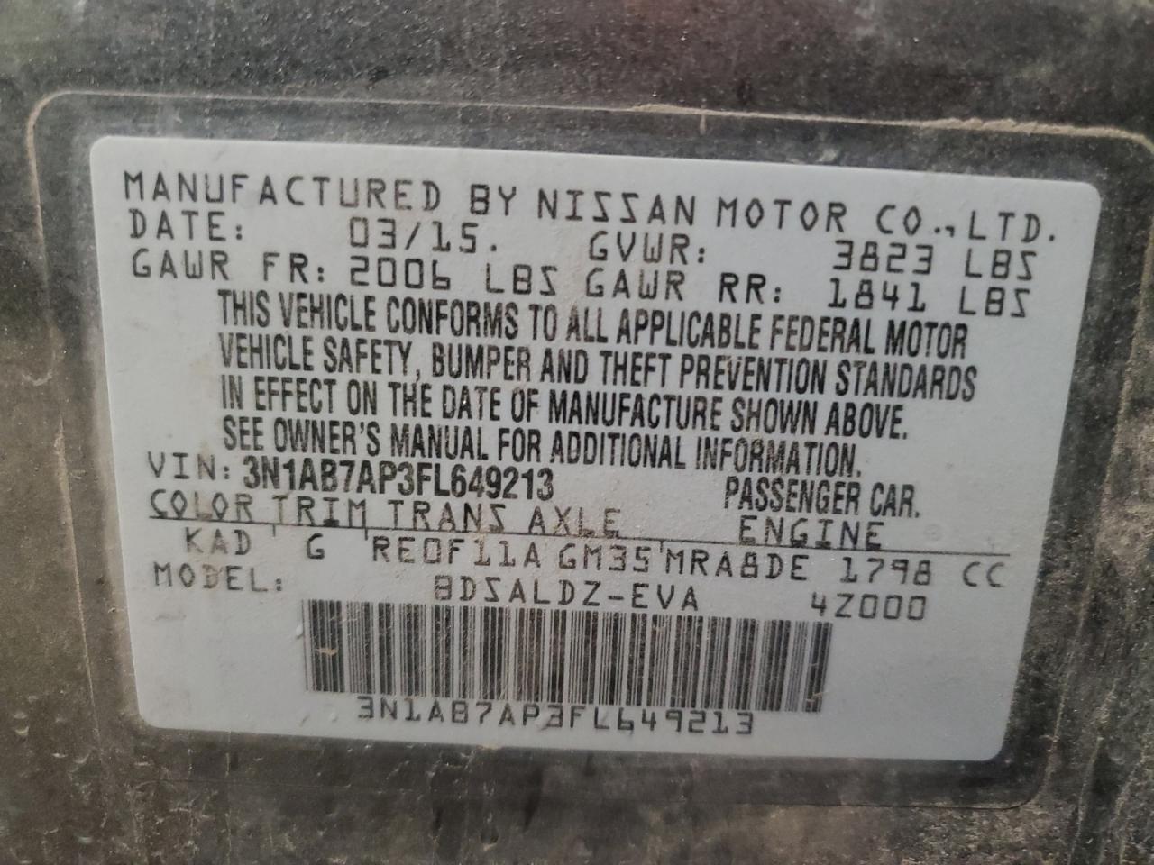 2015 NISSAN SENTRA