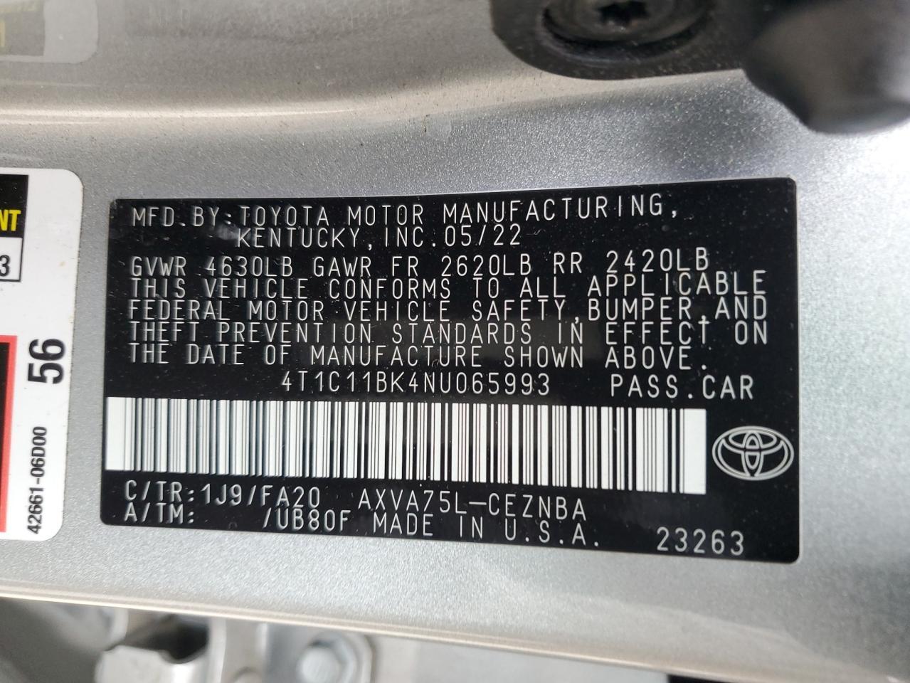 2022 TOYOTA CAMRY
