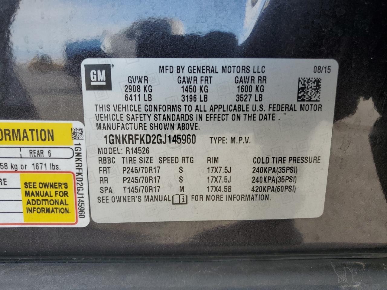 2016 CHEVROLET TRAVERSE