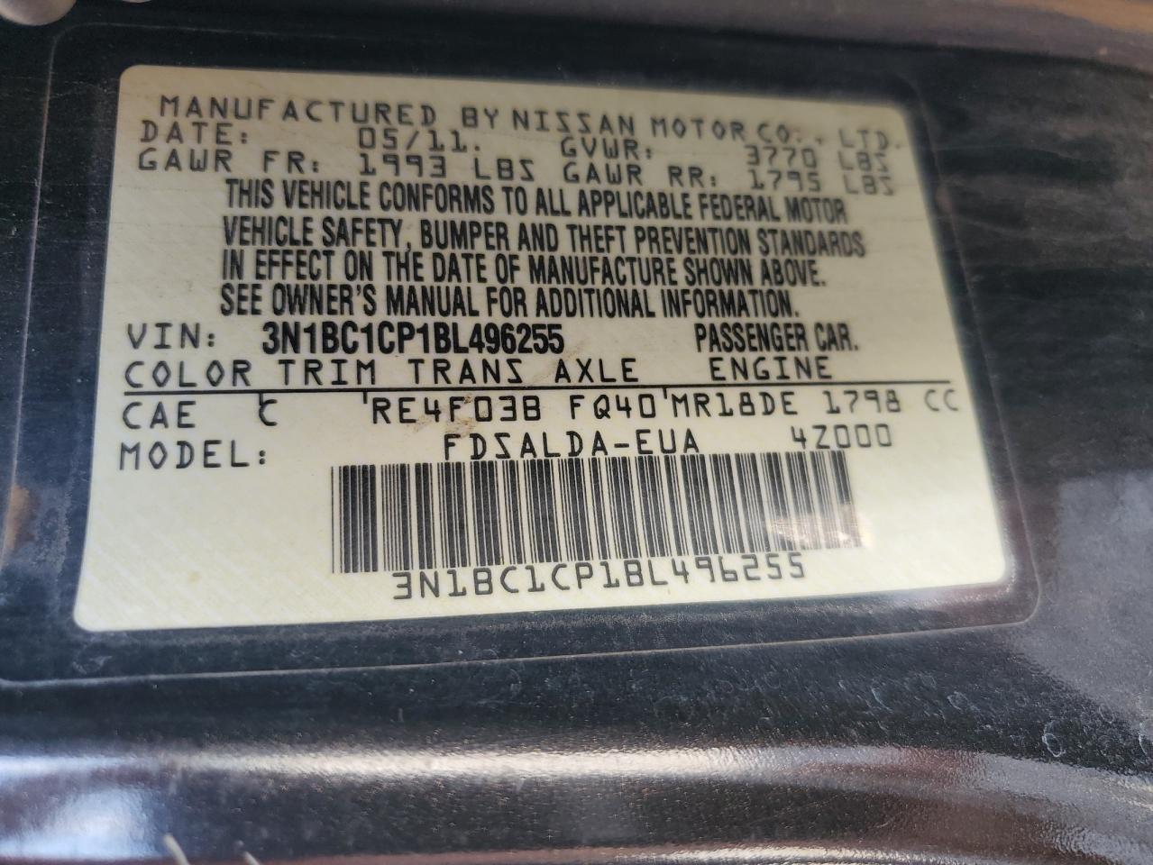 2011 NISSAN VERSA