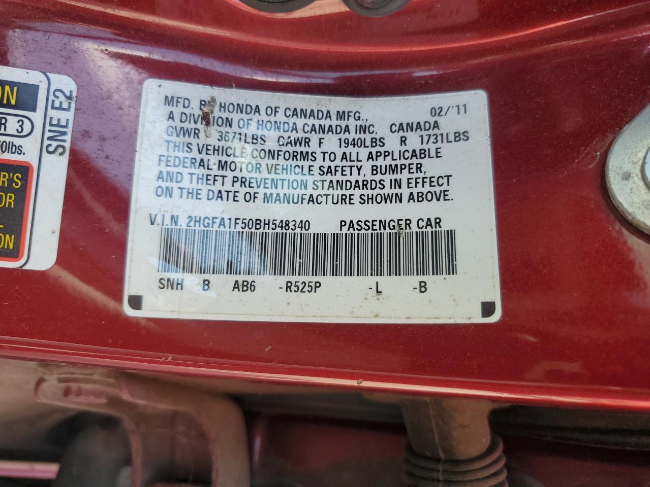 2011 HONDA CIVIC