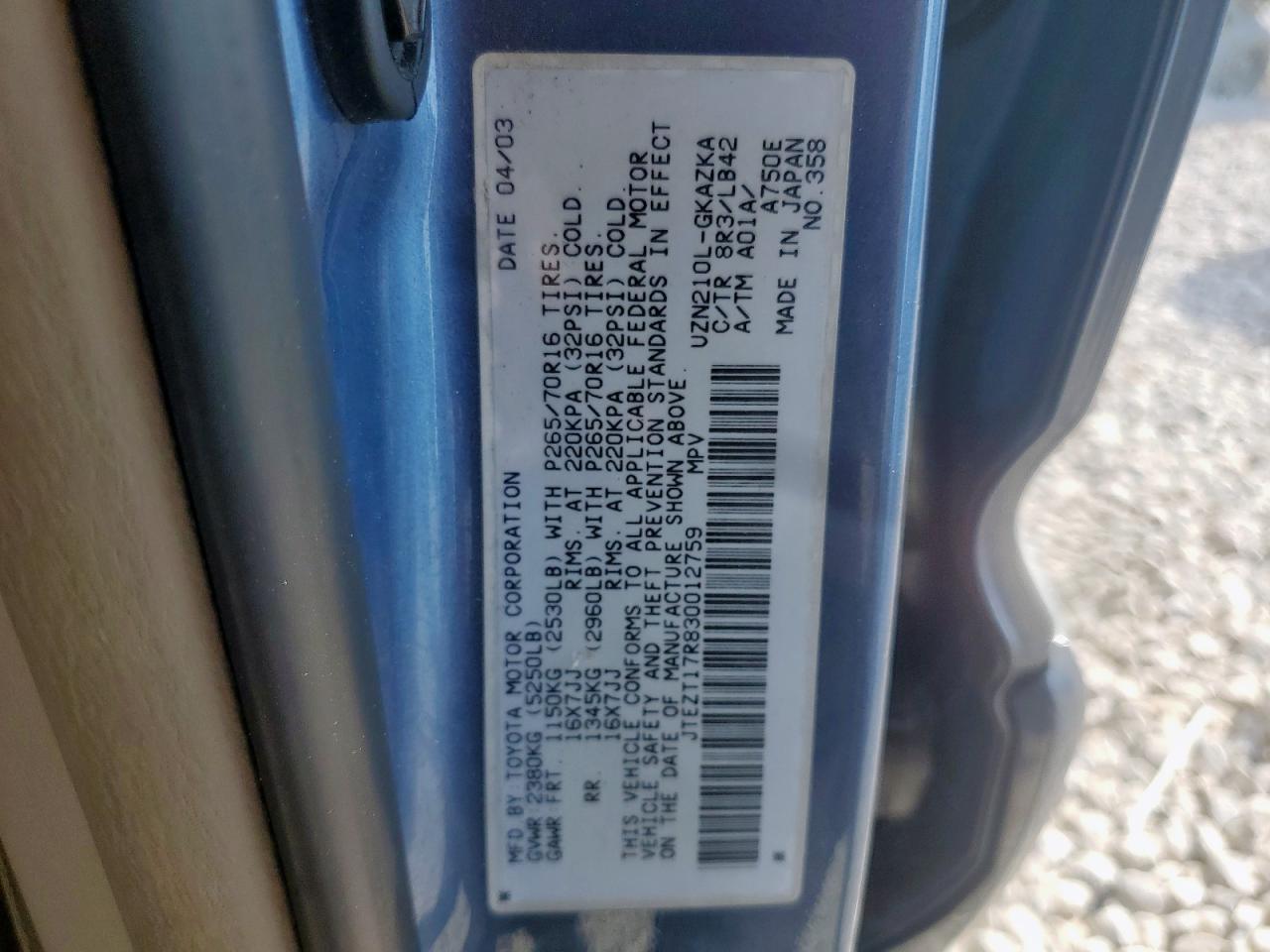 2003 TOYOTA 4Runner