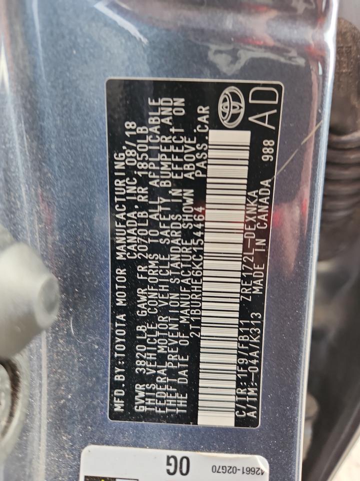 2019 TOYOTA COROLLA