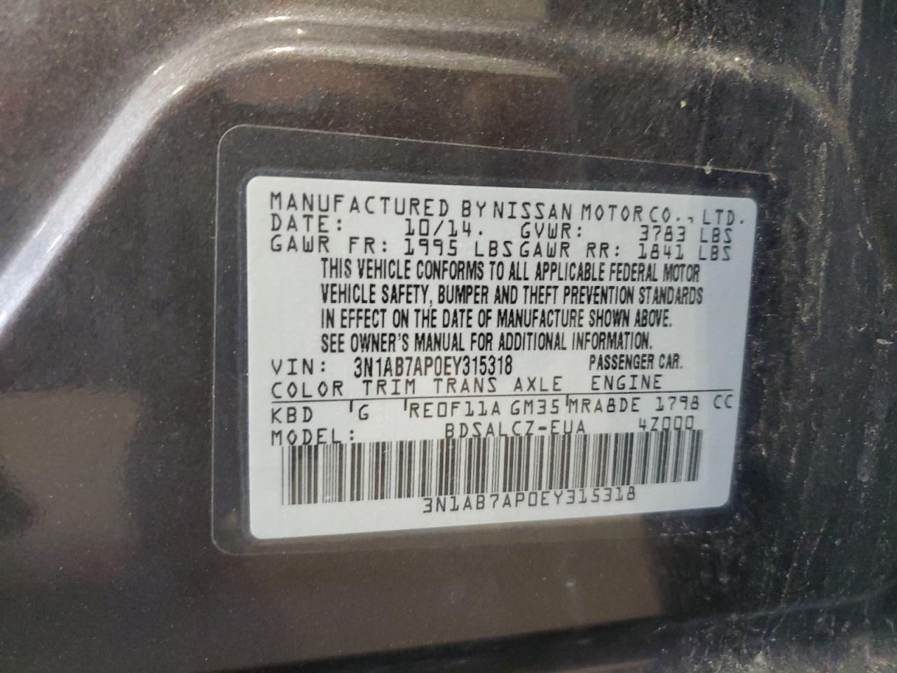 2014 NISSAN SENTRA