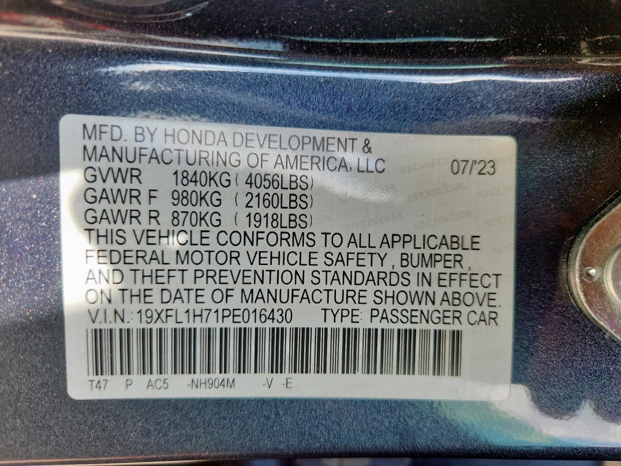 2023 HONDA CIVIC