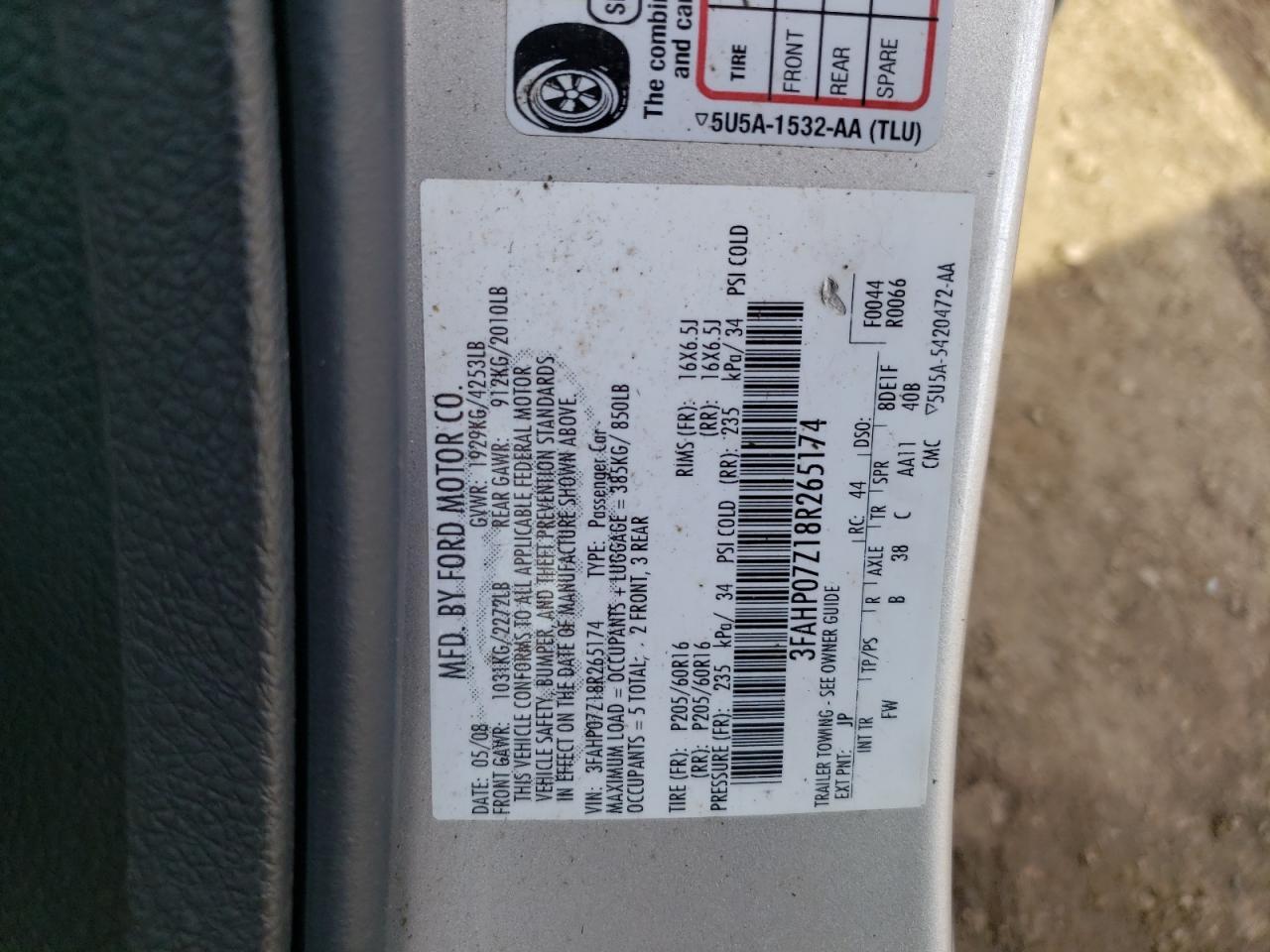 2008 FORD FUSION