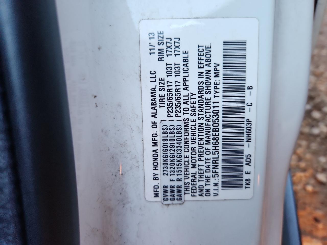 2014 HONDA ODYSSEY