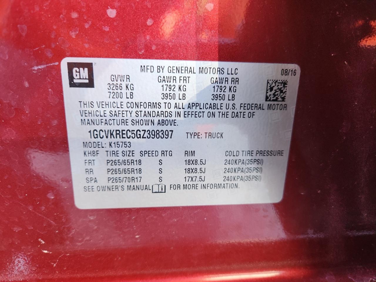 2016 CHEVROLET Silverado