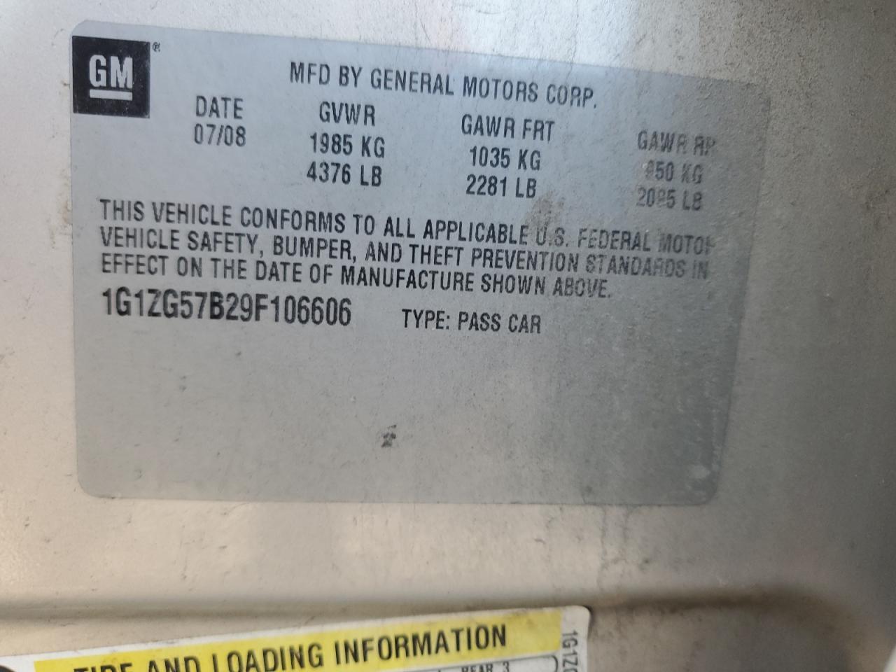 2009 CHEVROLET MALIBU