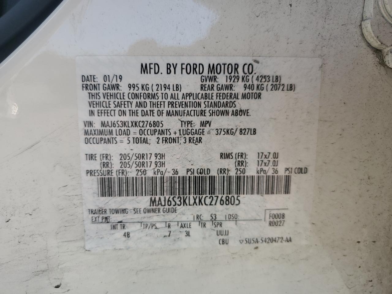 2019 FORD EcoSport