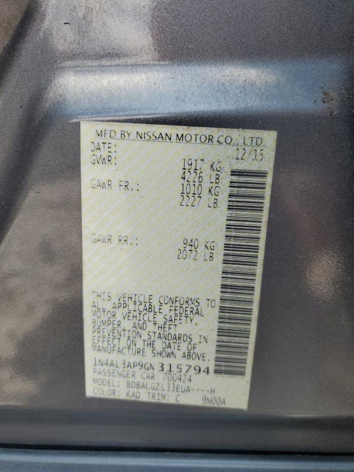 2016 NISSAN ALTIMA
