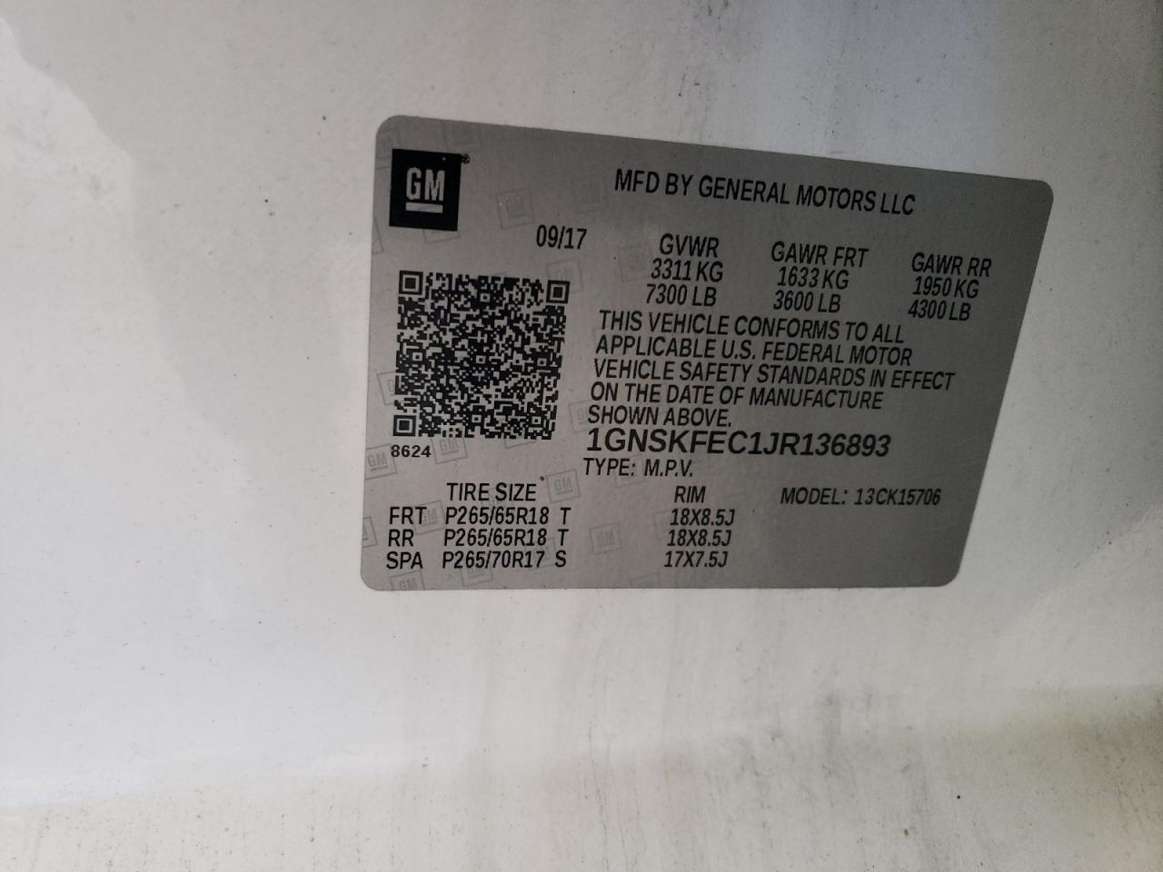 2018 CHEVROLET Tahoe