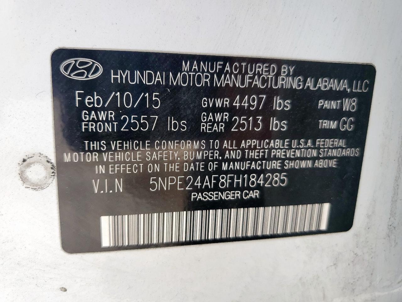 2015 HYUNDAI SONATA
