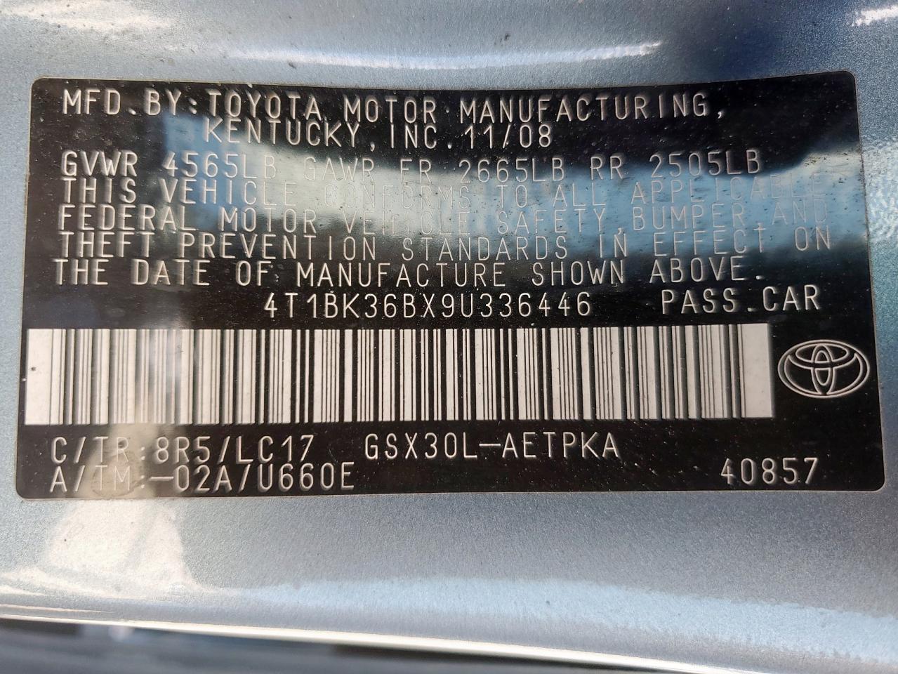 2009 TOYOTA Avalon