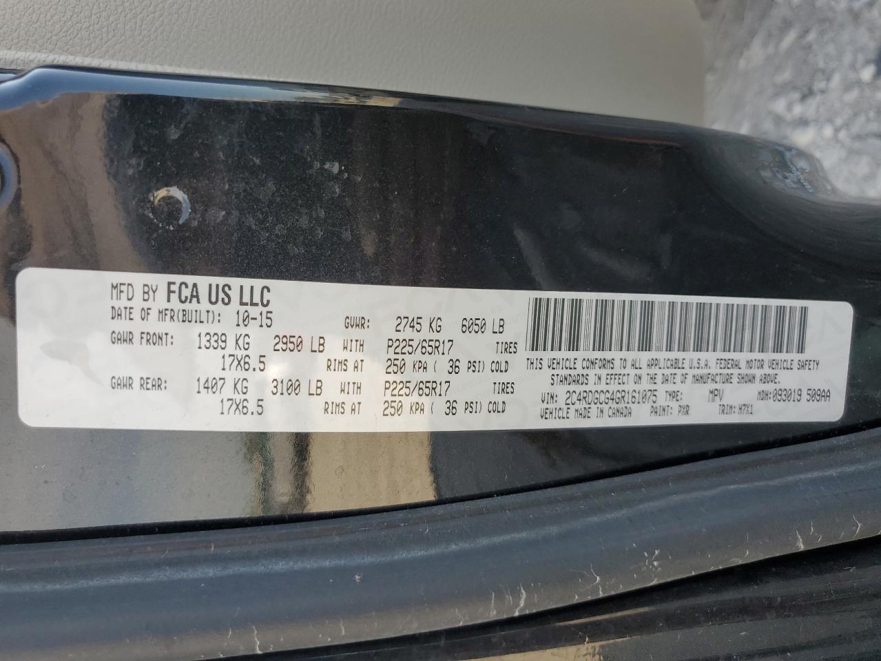 2016 DODGE GRAND CARAVAN