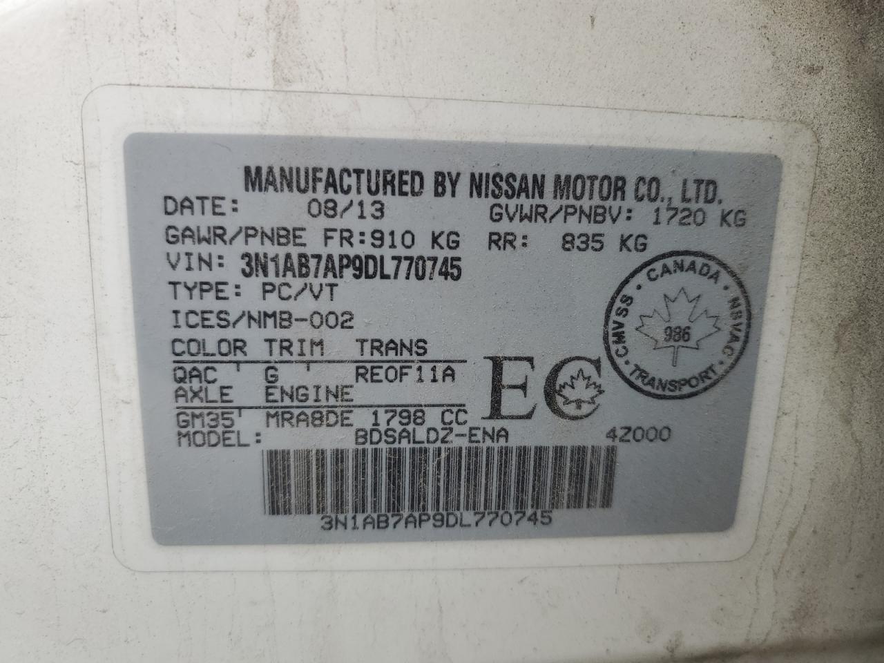 2013 NISSAN SENTRA