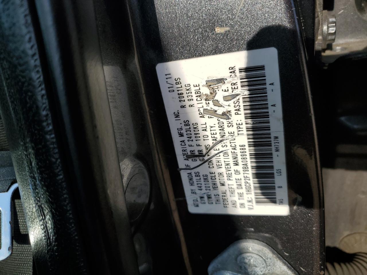 2011 HONDA ACCORD