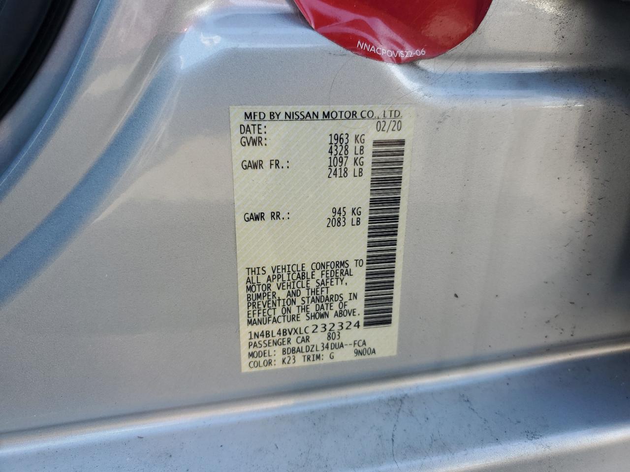 2020 NISSAN ALTIMA