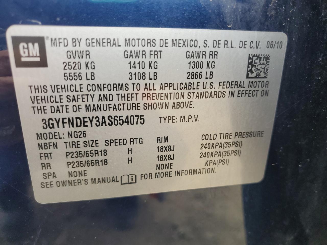 2010 CADILLAC SRX