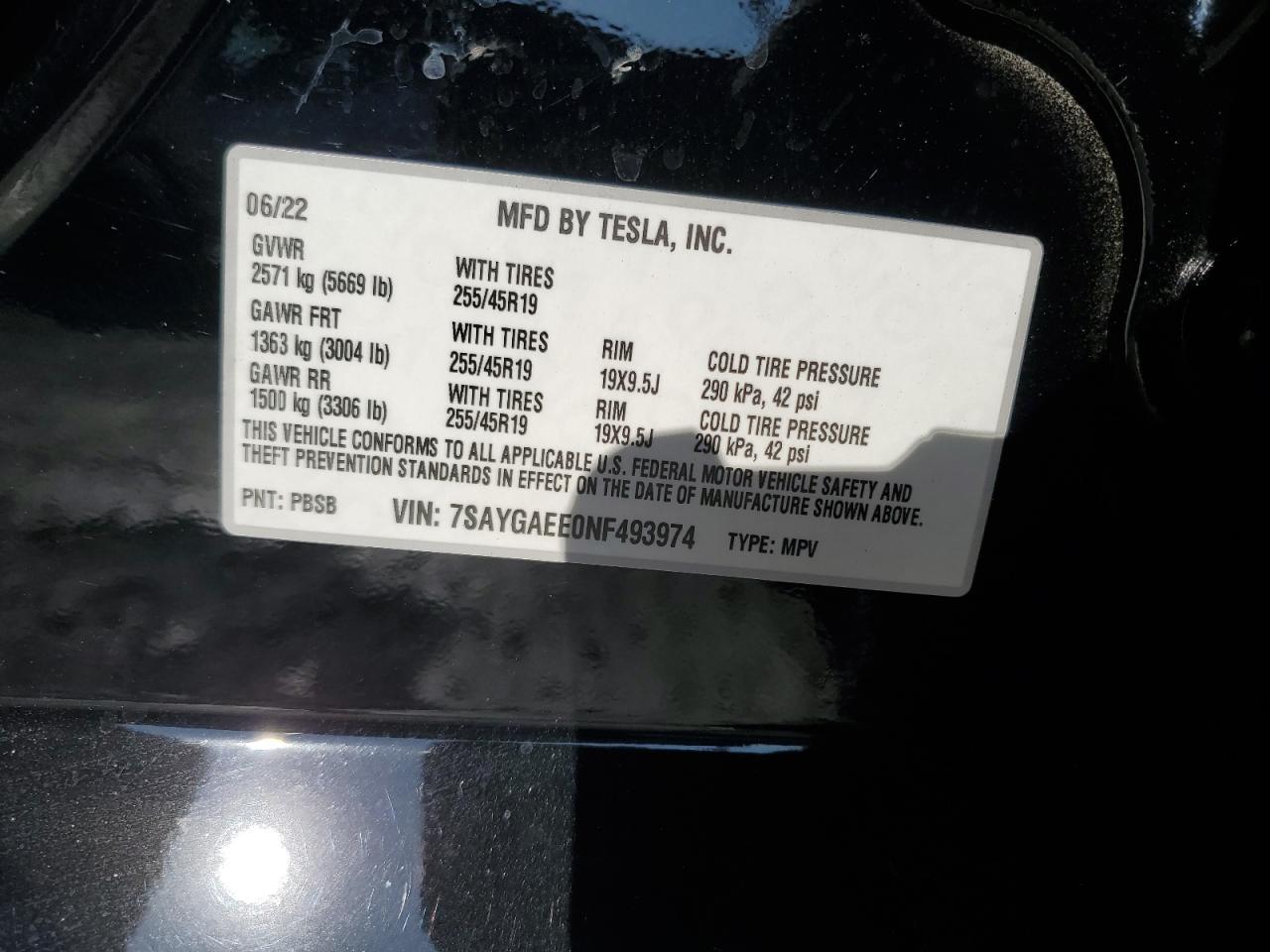 2022 TESLA MODEL Y