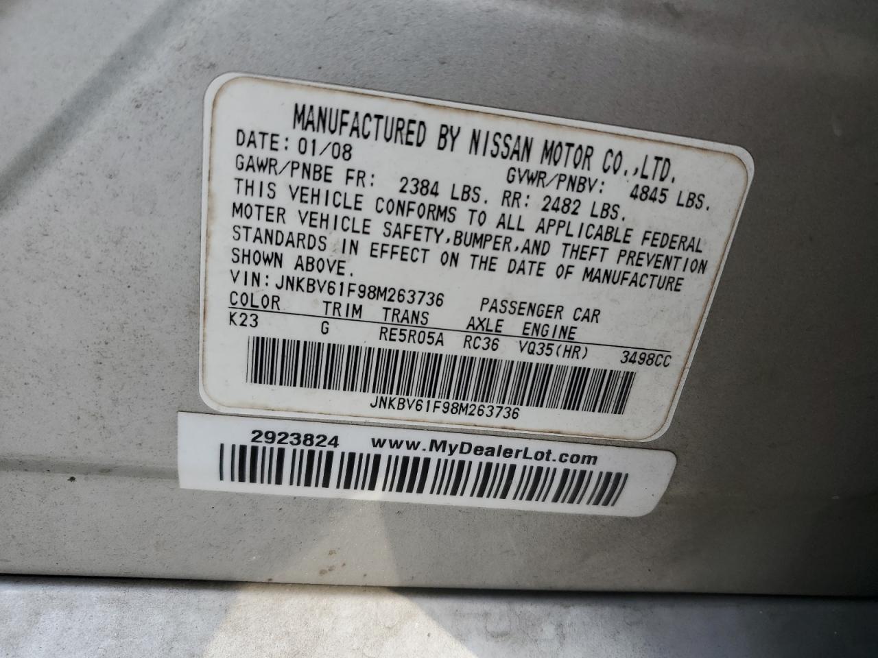 2008 INFINITI G35