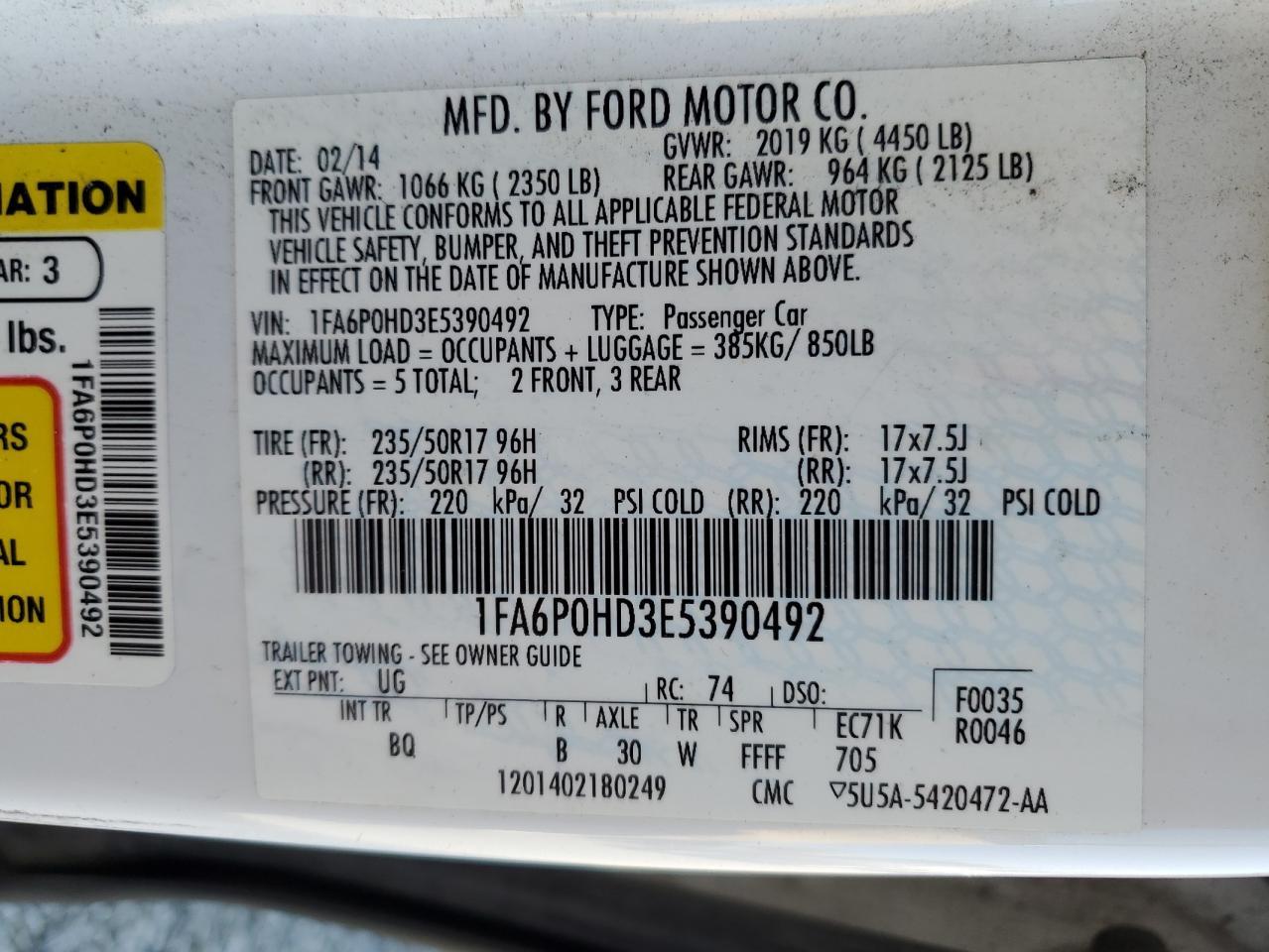 2014 FORD FUSION