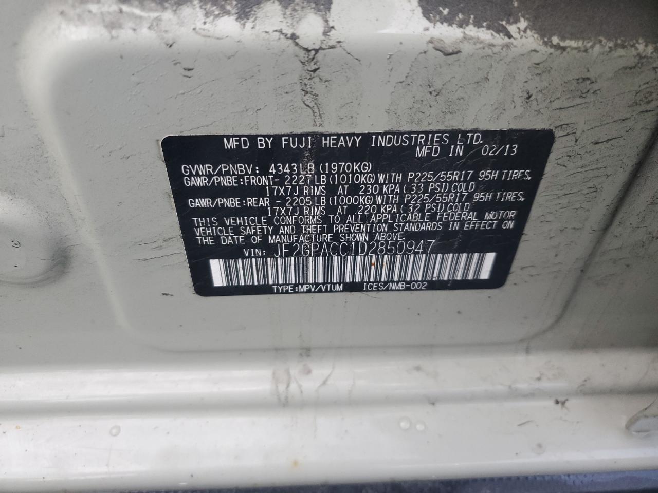 2013 SUBARU XV Crosstrek