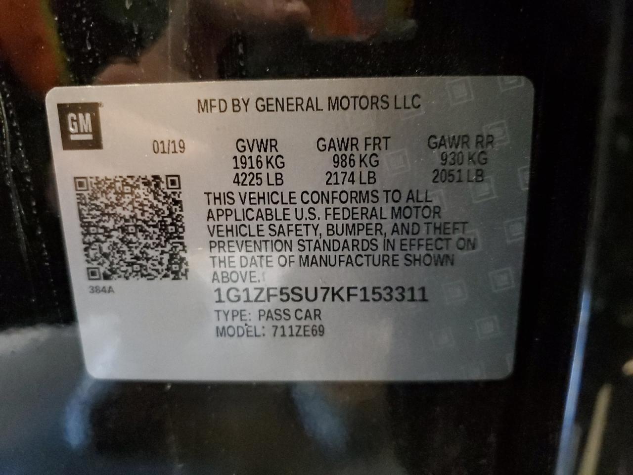 2019 CHEVROLET MALIBU