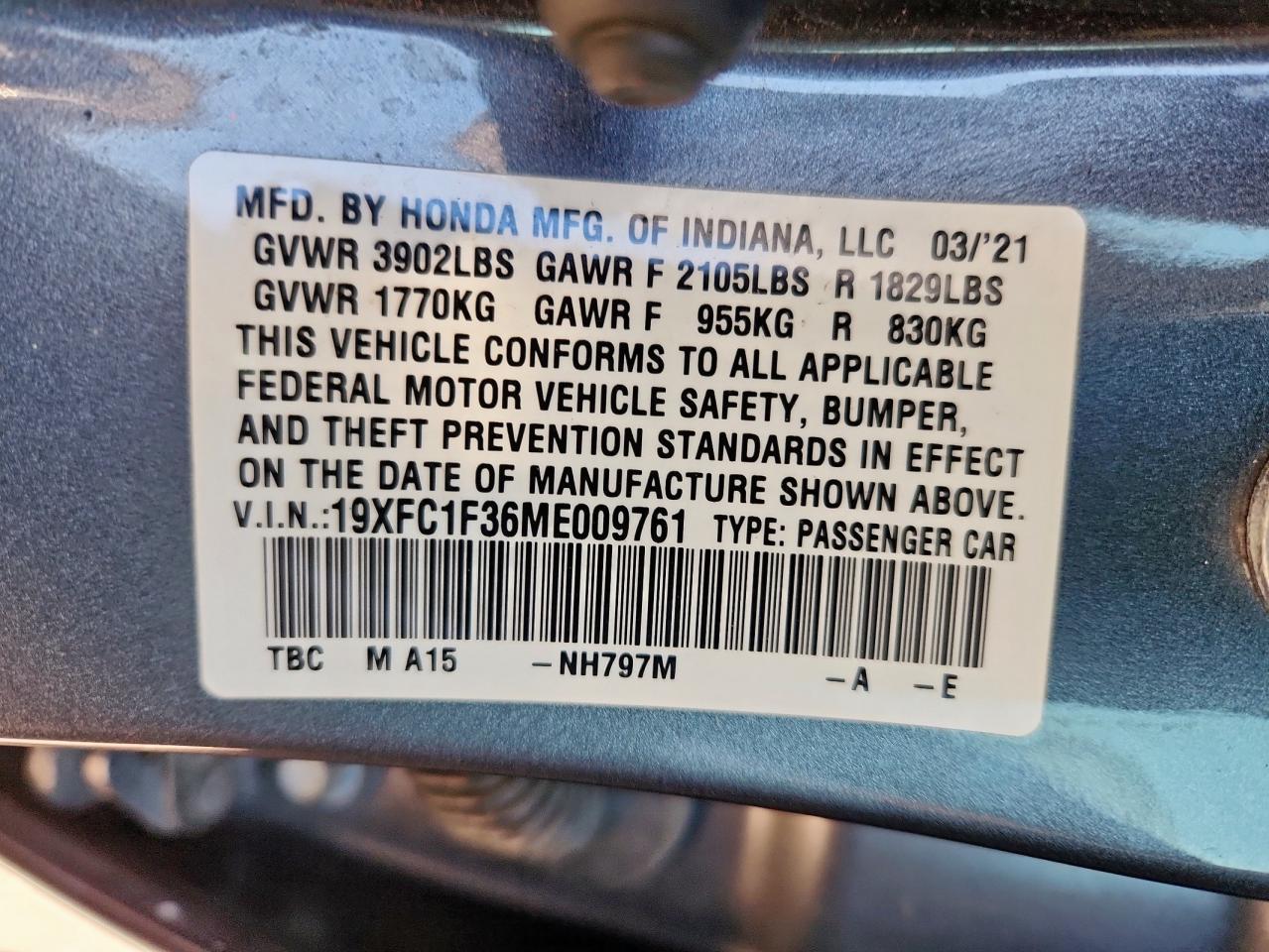 2021 HONDA CIVIC