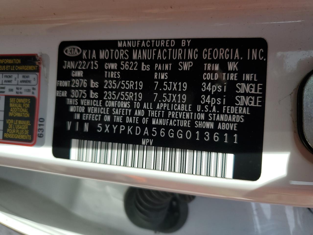 2016 KIA SORENTO