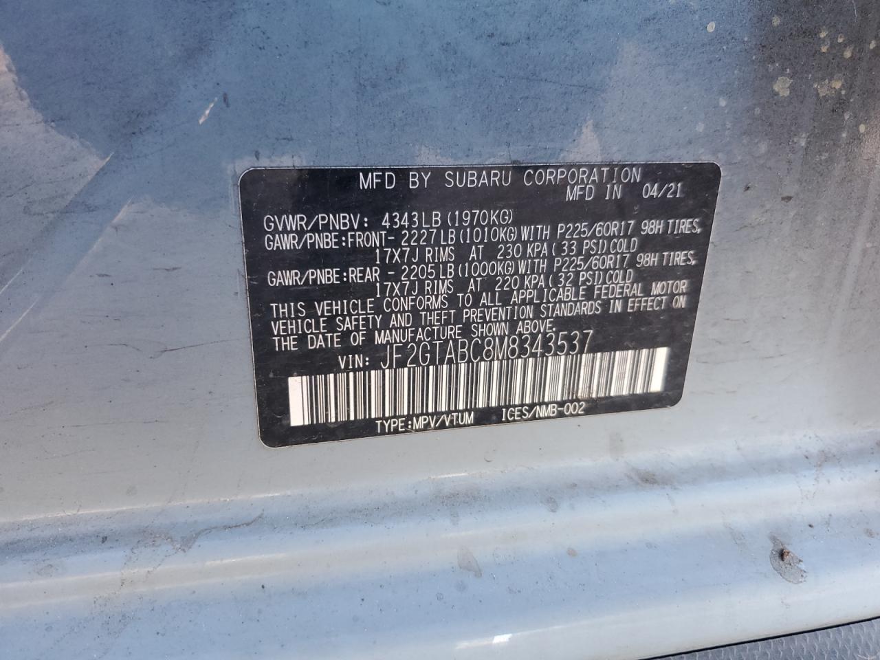2021 SUBARU Crosstrek