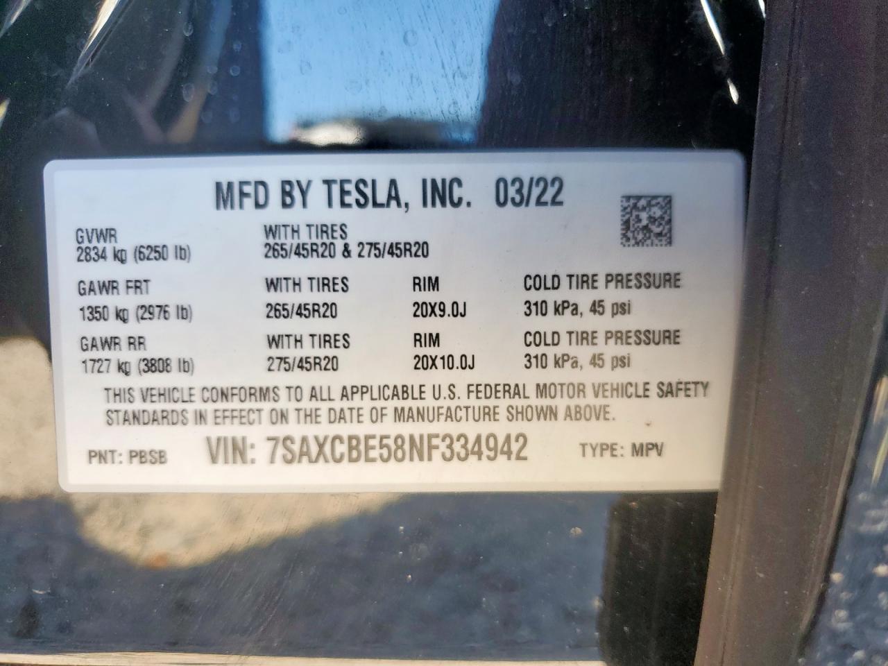 2022 TESLA MODEL X