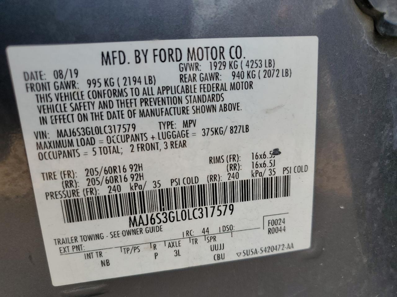 2020 FORD EcoSport