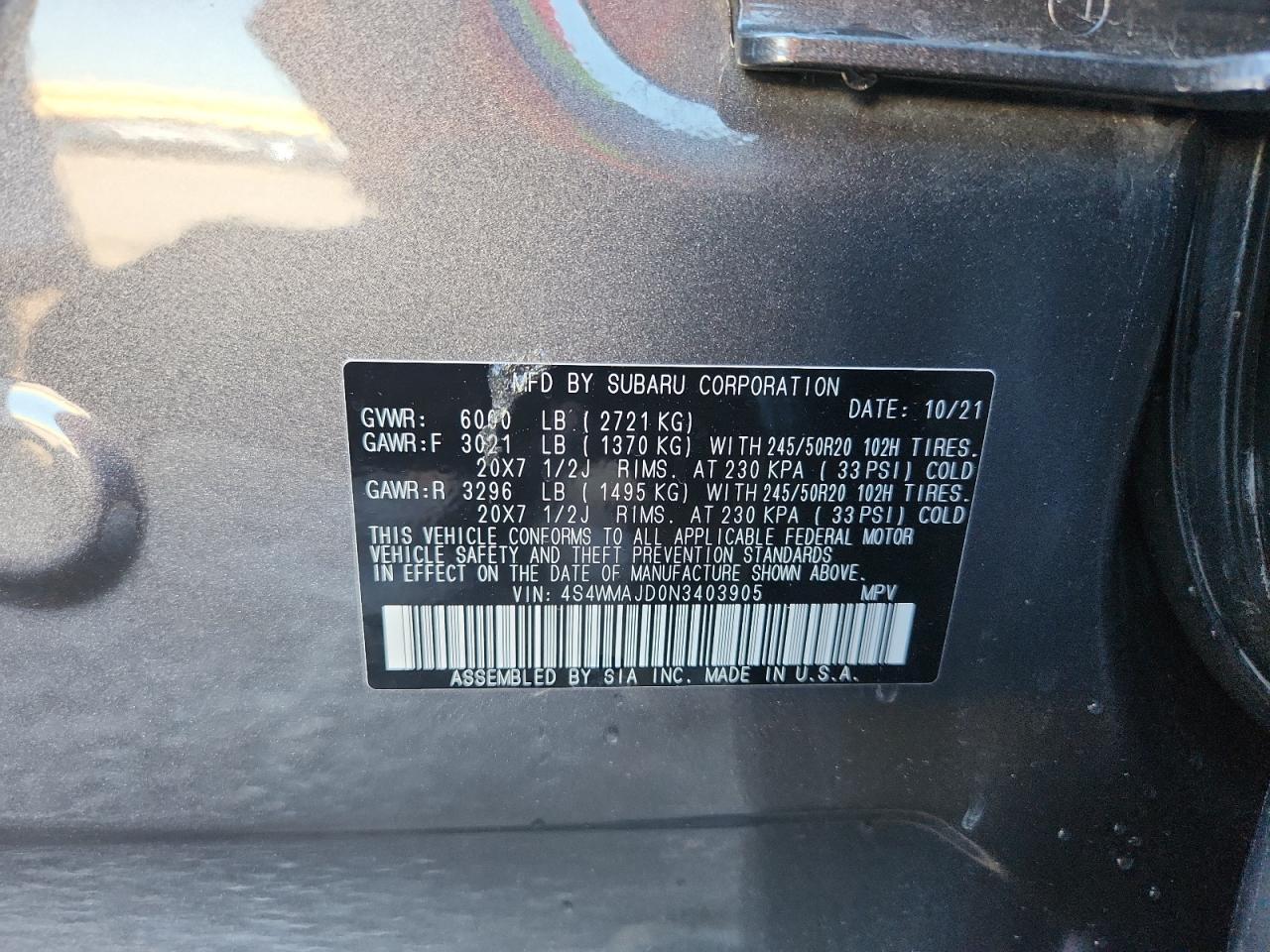 2022 SUBARU Ascent