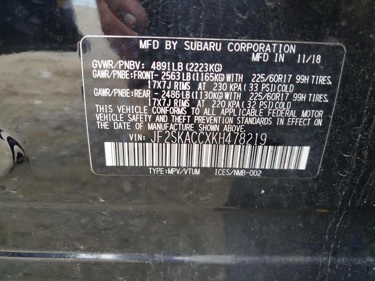 2019 SUBARU FORESTER