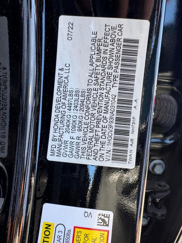 2022 HONDA ACCORD