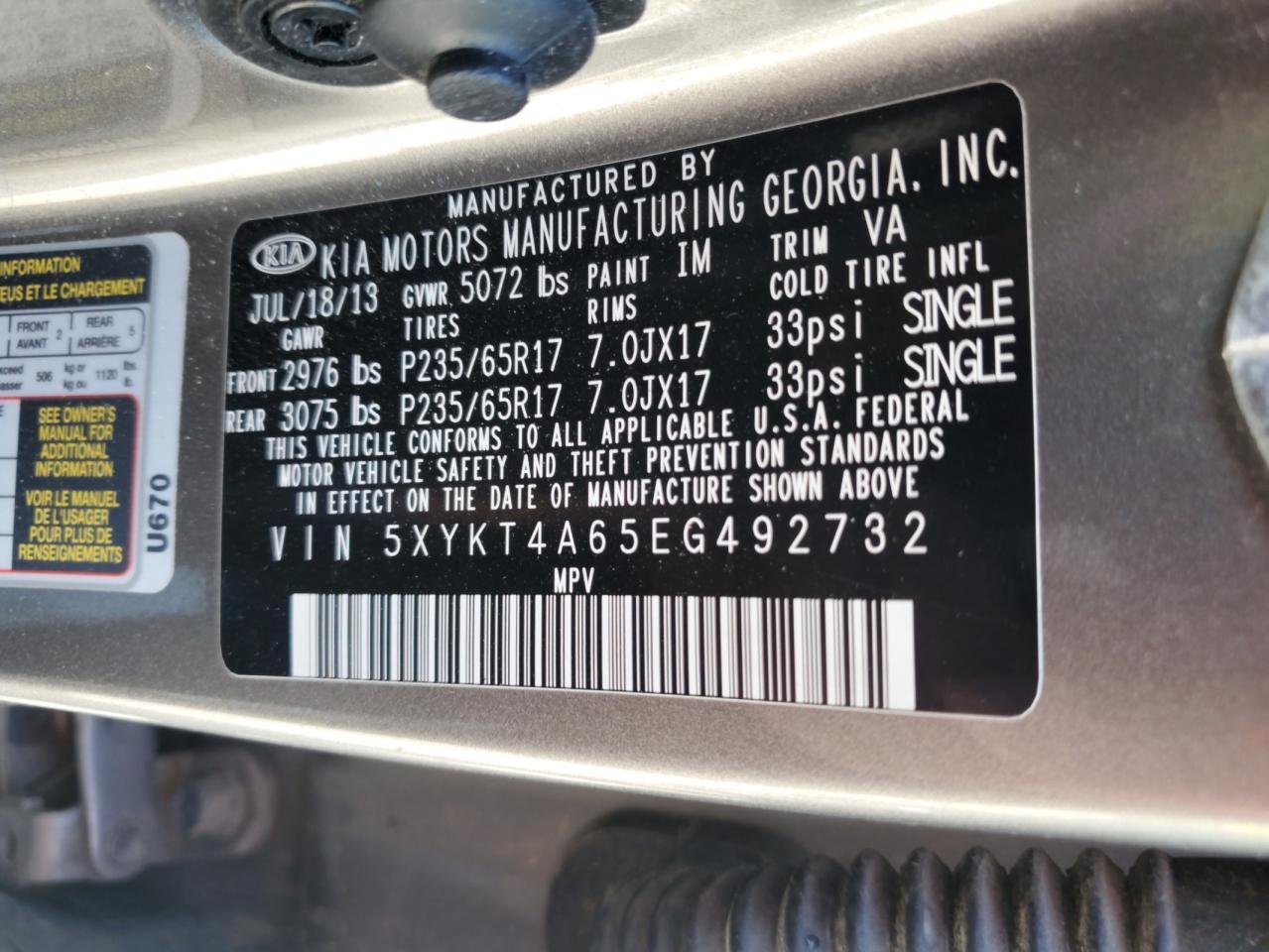 2014 KIA SORENTO