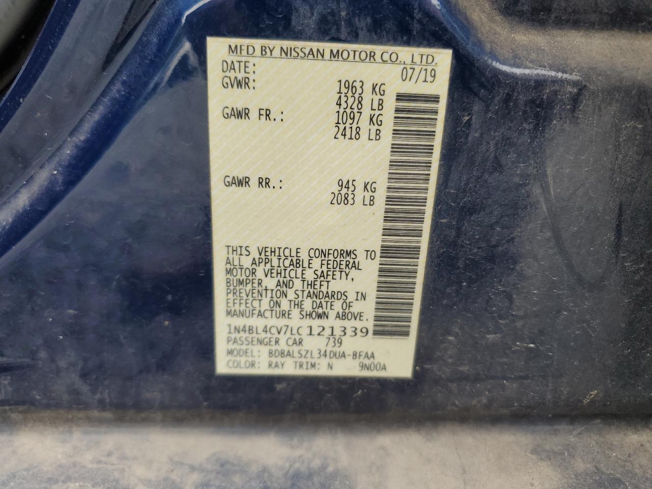 2020 NISSAN ALTIMA