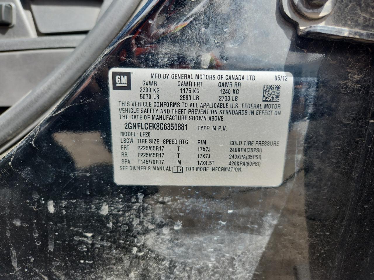 2012 CHEVROLET EQUINOX