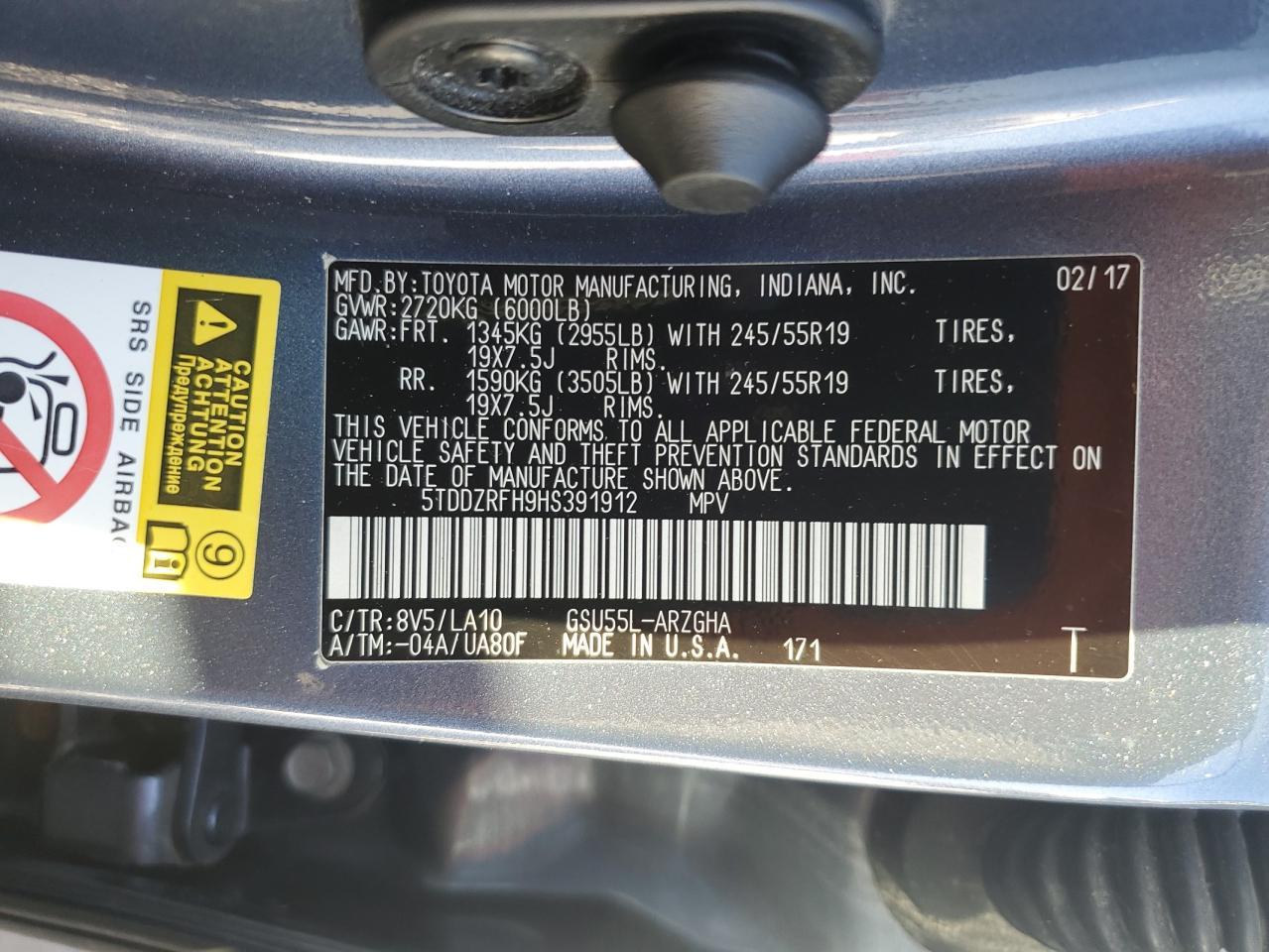 2017 TOYOTA HIGHLANDER