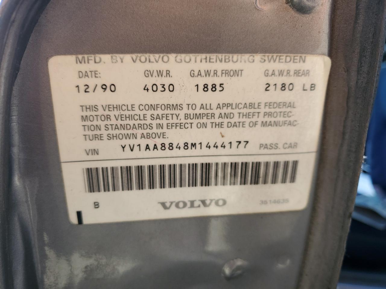 1991 VOLVO 240