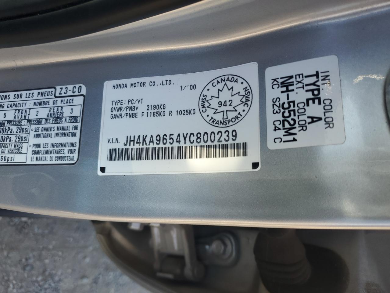 2000 ACURA RL