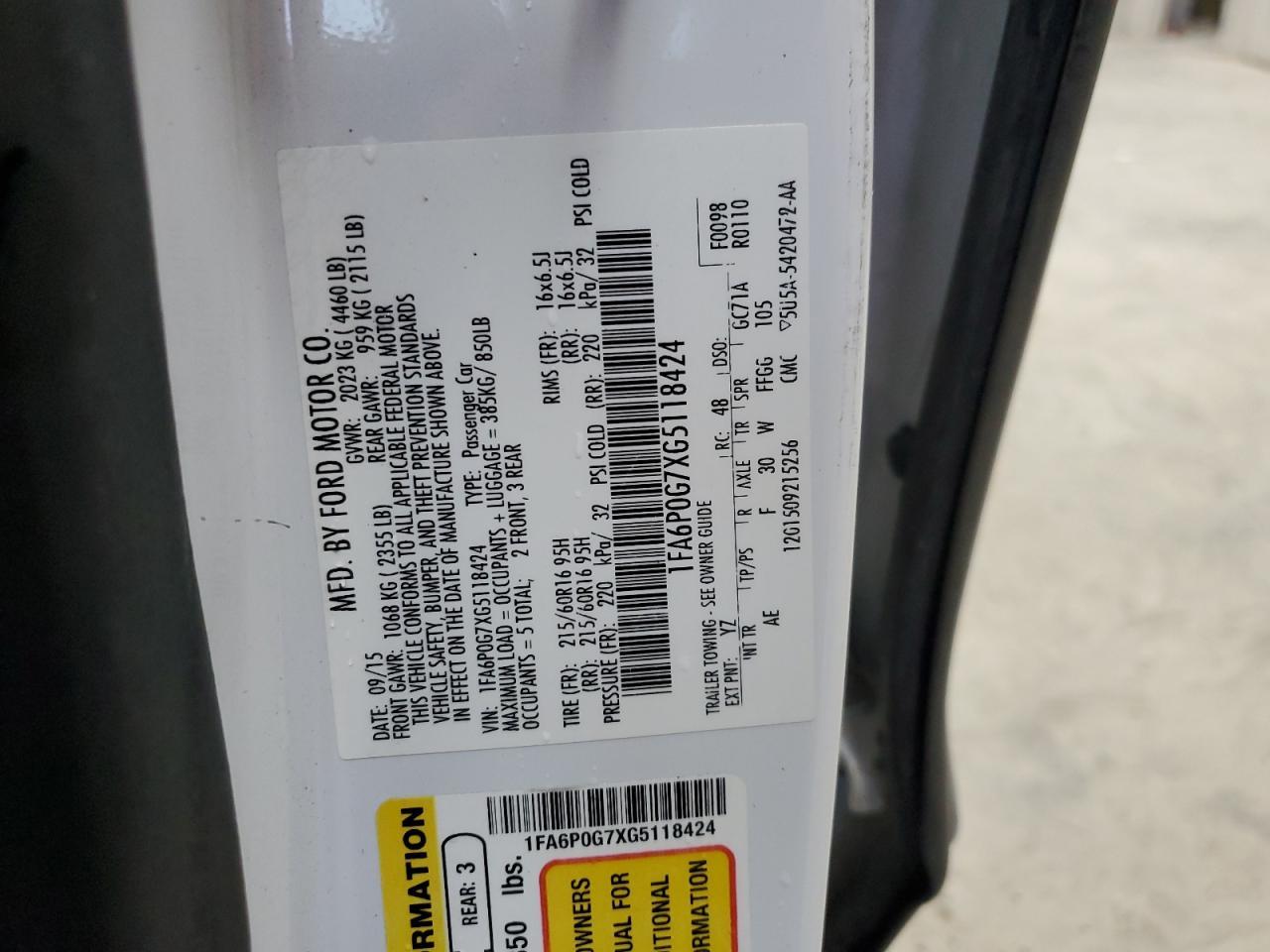 2016 FORD FUSION