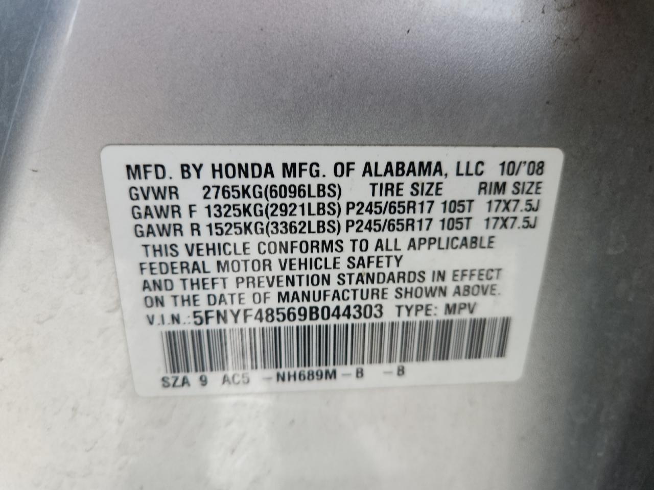 2009 HONDA PILOT