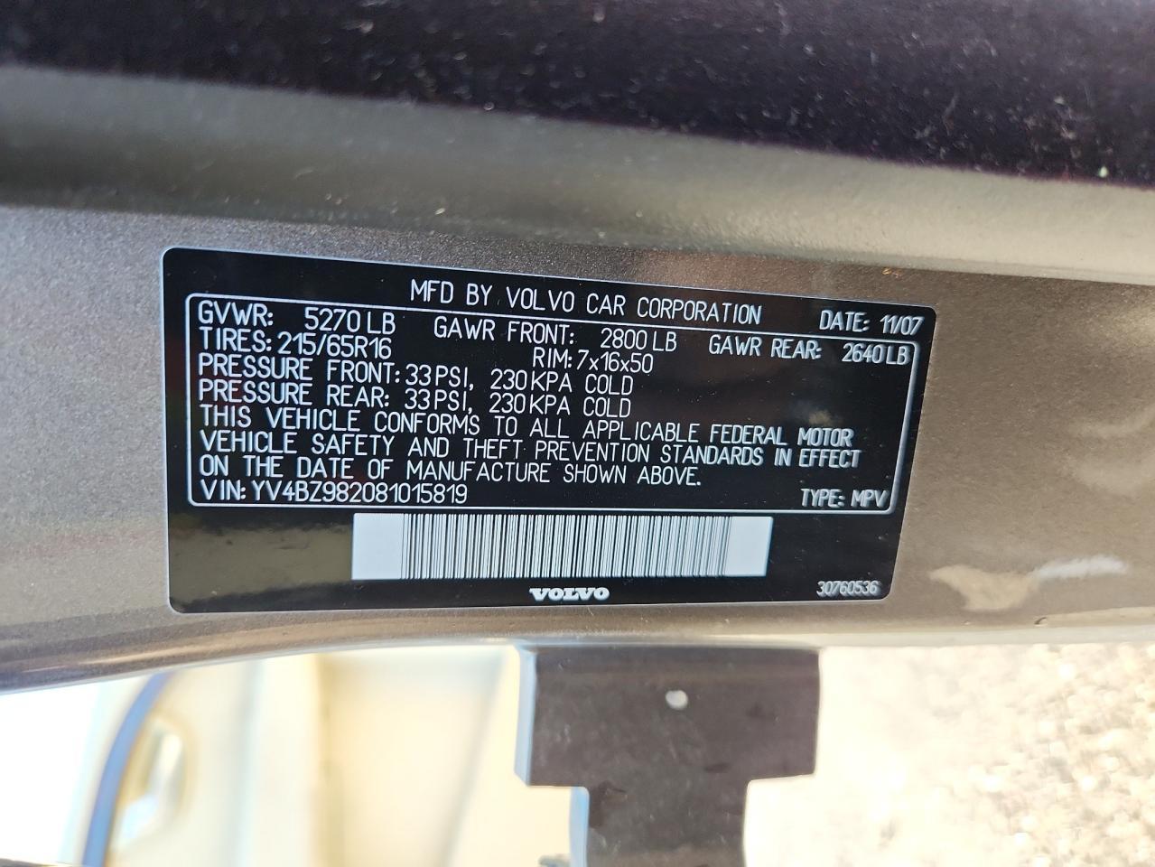 2008 VOLVO XC70