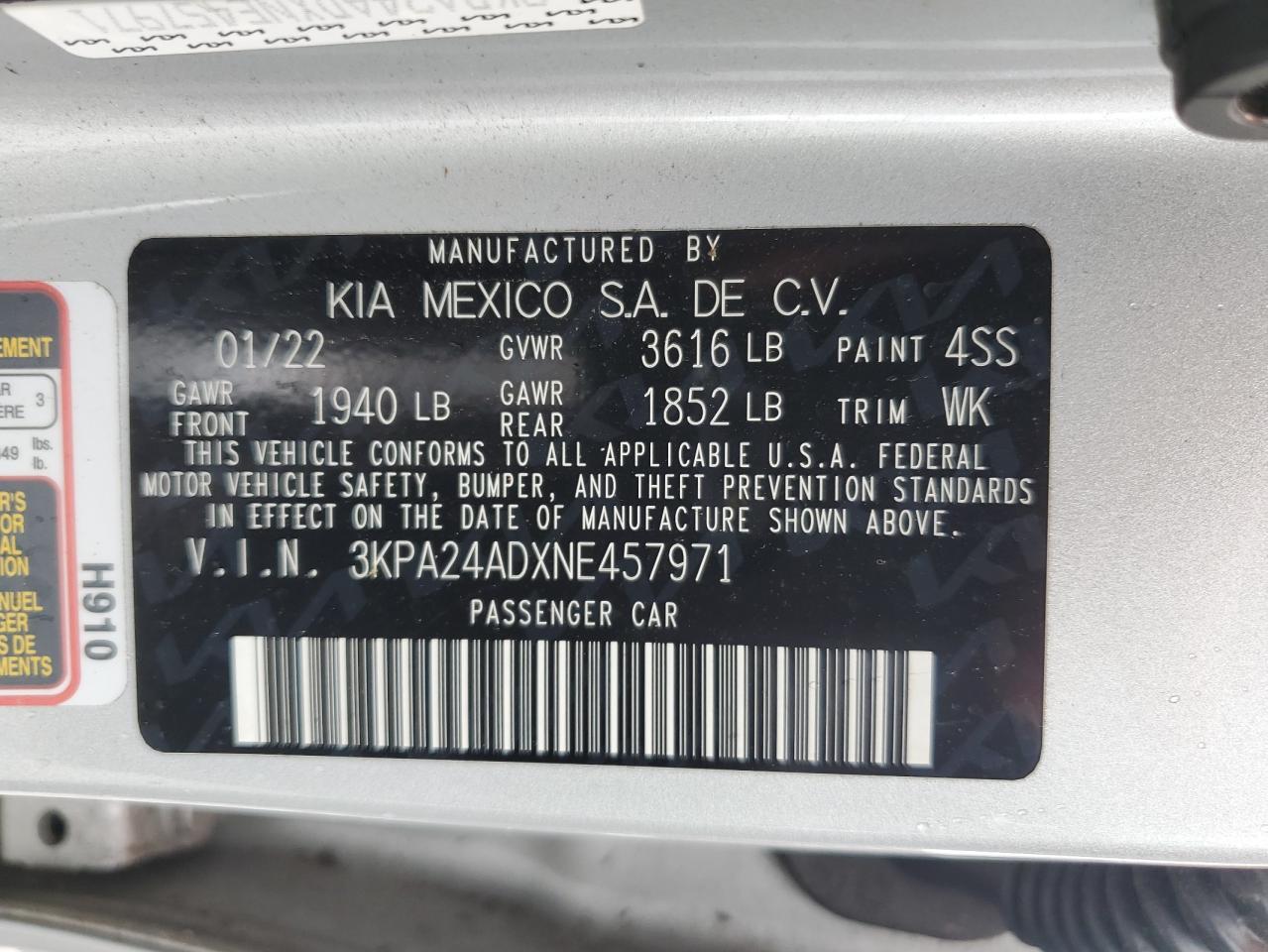 2022 KIA RIO