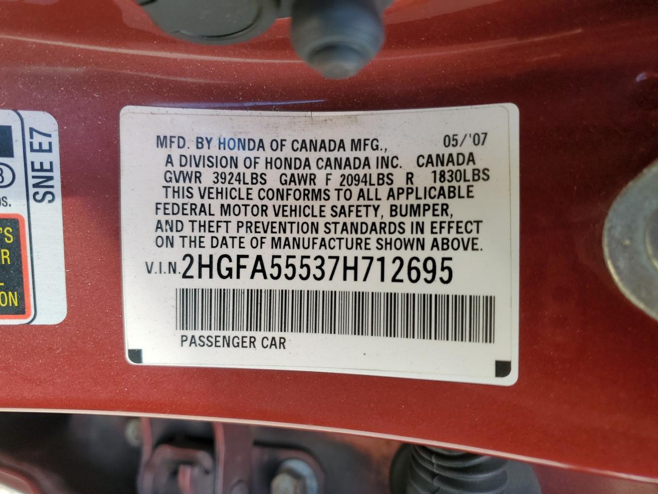 2007 HONDA CIVIC
